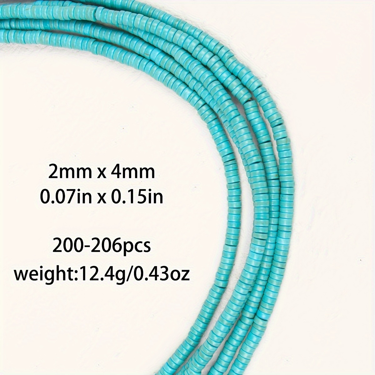 2d Flat - Turquoise Flat Beads Charm Round Loose Beads For Jewelry Making Needle-shaped Bracelet 2-10mm