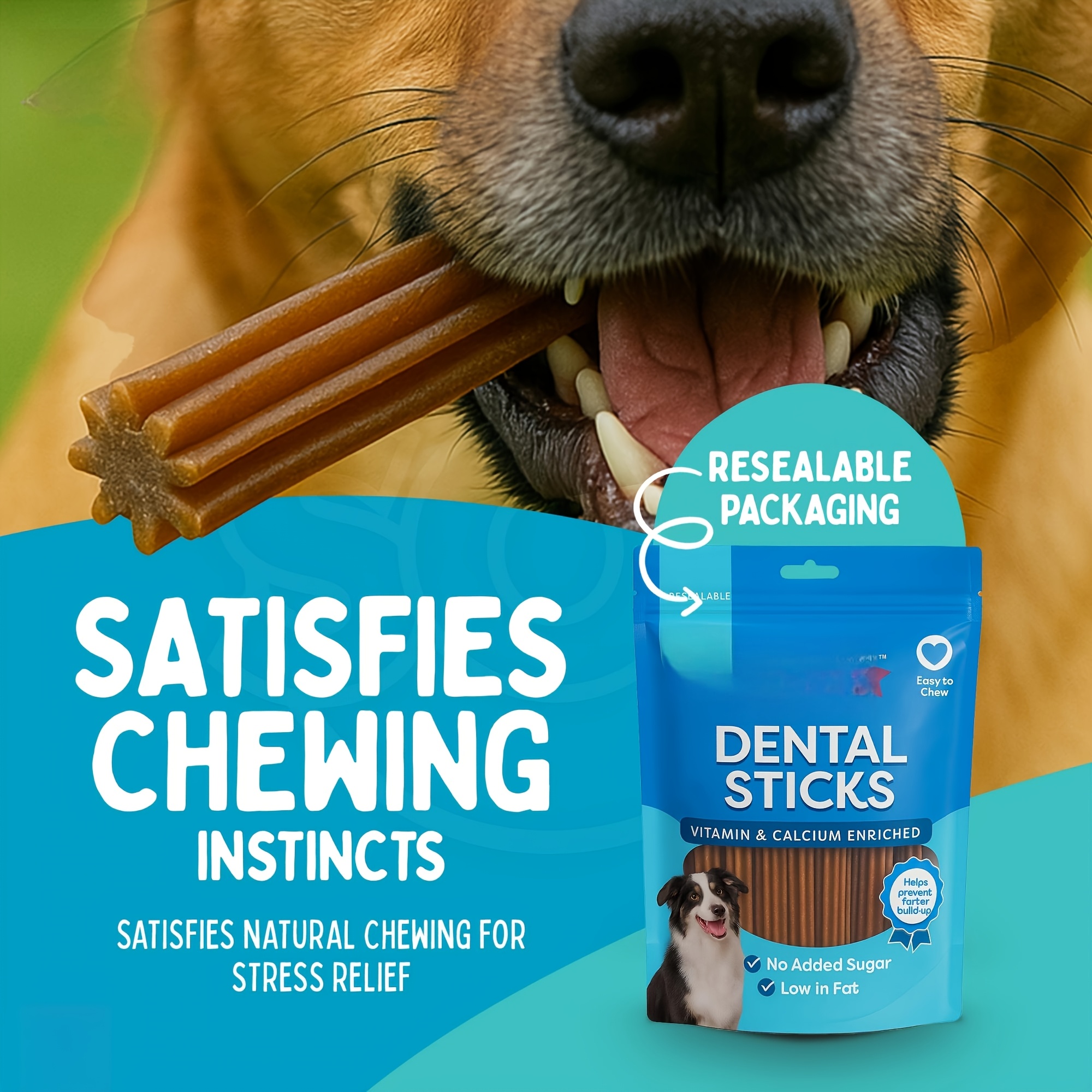 8pcs Dog Dental Sticks for Daily Teeth Cleaning, Suitable for Small, Medium, and Large Breeds
