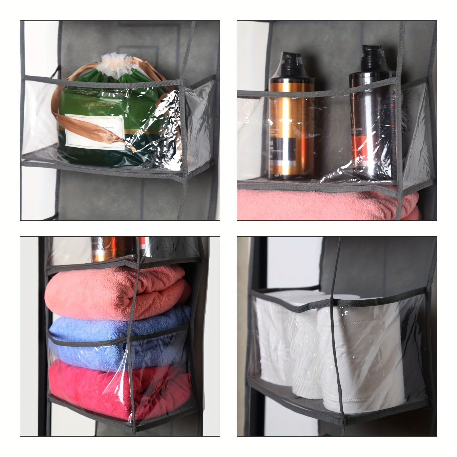 versatile over the door organizer with clear pockets   bedrooms closets bathrooms dorms details 3