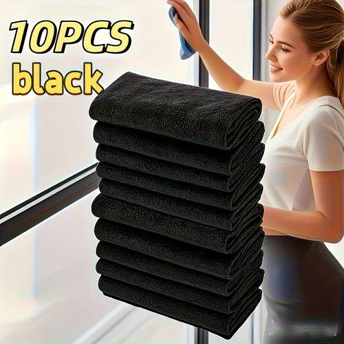 10 pack glass cleaning cloths thickened microfiber towels suitable for windows mirrors cars multi purpose kitchen bathroom wipes polyester microfiber wet wipes reusable essential for vehicle care texture