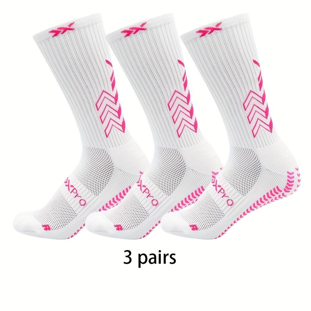 3 Pairs Men And Women's Soccer Socks, Non-slip And Wear-resistant Suitable For Outdoor Basketball Football Yoga And Other Athletic Socks, Wear
