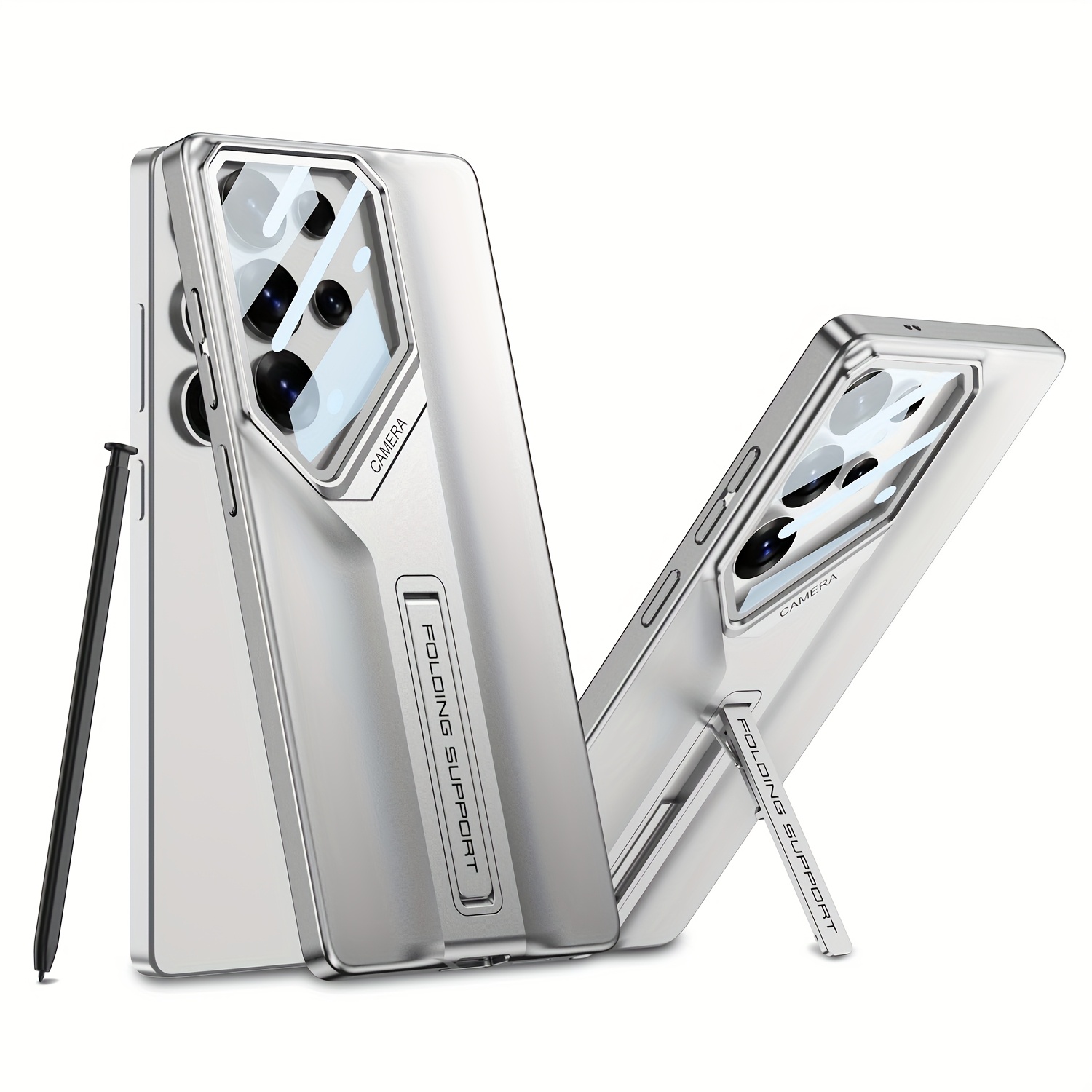 Image of Phone Case - Cool Ultra-thin Adjustable Stand With Lens Film Protection, Compatible With Galaxy S25 Ultra