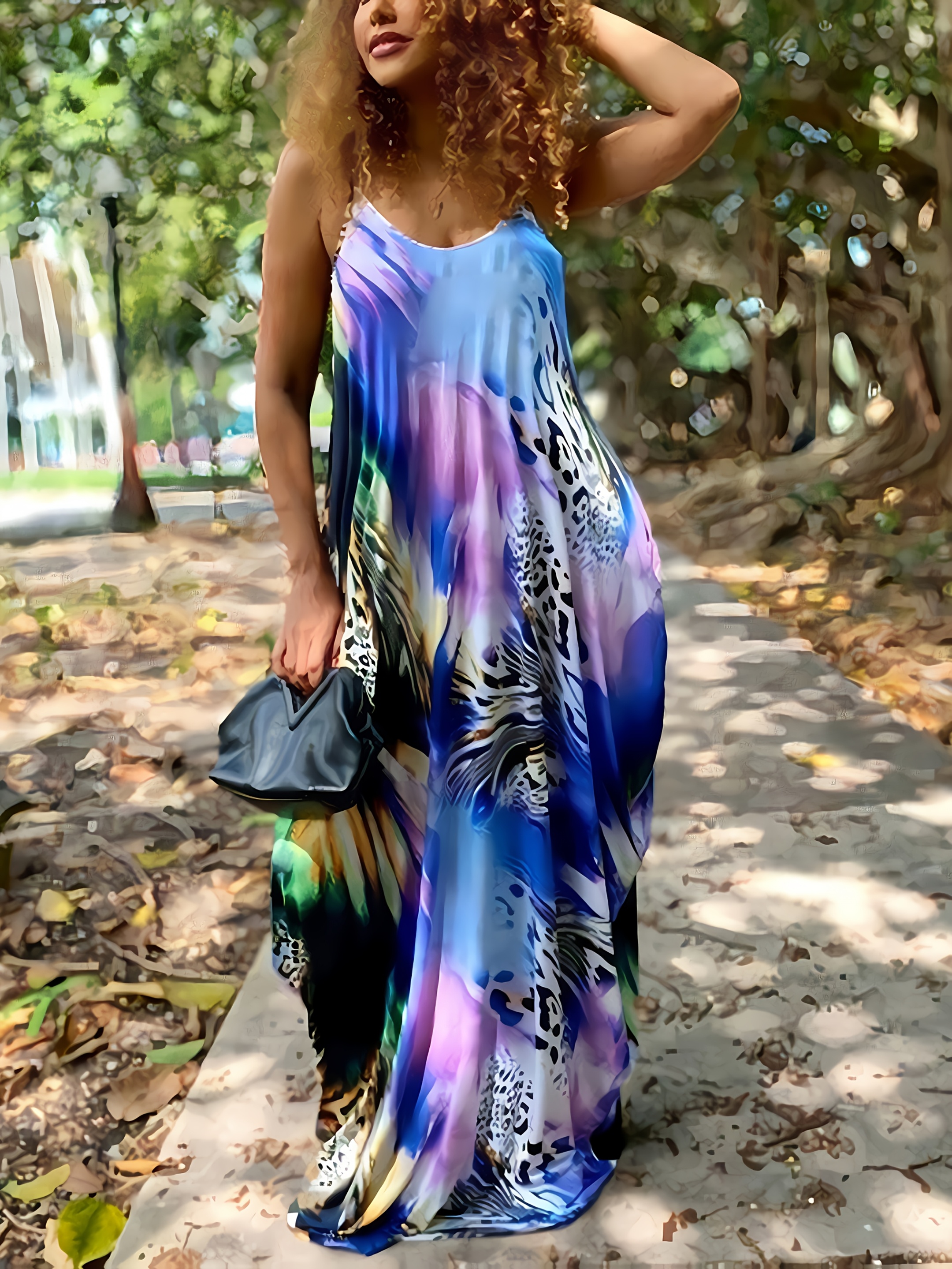 chinese dress ladies WDIRARA Women's Plus Size Tie Dye Floral Print One Shoulder Sleeveless  Ruched Bodycon Maxi Dress Multicolor Large Plus at Amazon Women's Clothing  store main image 0