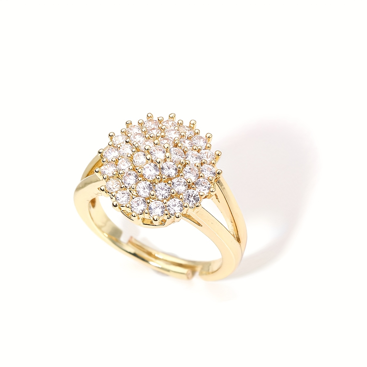 TEMU 1pc Bague Femme Décontractée Quotidienne Premium Fleur Éblouissante