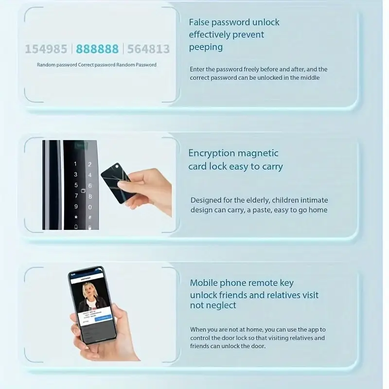 a set of intelligent 3d facial recognition fully automatic fingerprint lock home electronic door lock password details 7