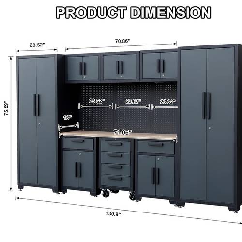 heavy duty for garage storage cabinet system corner workshop set w lockable tool drawers rolling chest workbench pegboard metal tool organization system for garage workshop 17 10 9 1pc