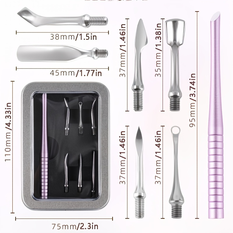 Professional Nail Groove Front Replacement Steel Pusher Set
