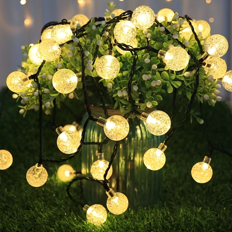 

100leds Solar Crystal String Lights With 8 Light , Outdoor Spherical Lamp For Wedding Garden Camping Tent Party Holiday Decoration