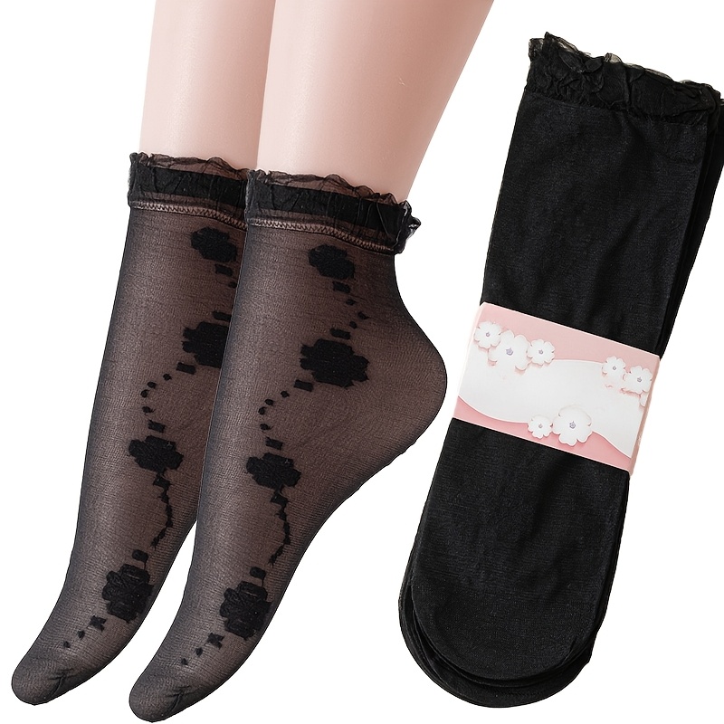 Sheer Floral Embroidery Effect Socks | Oroblù - Foto 2