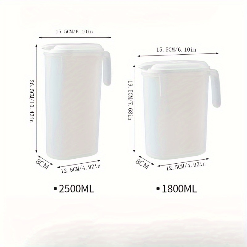 Pack De 2 Jarras De Plástico 1.5L Con Tapa Flip - Para Agua, Jugo O Té Helado - Transparentes Y Ligeras