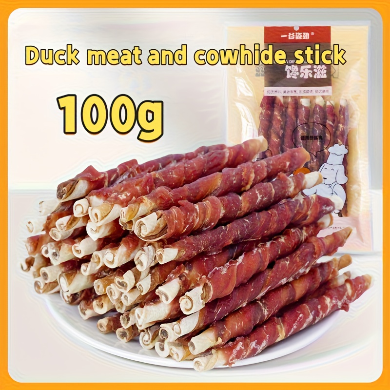 TEMU Treats For Dogs Made From Chicken And Duck Meat In Cowhide, Designed To Be Tough And Help Keep Teeth Clean