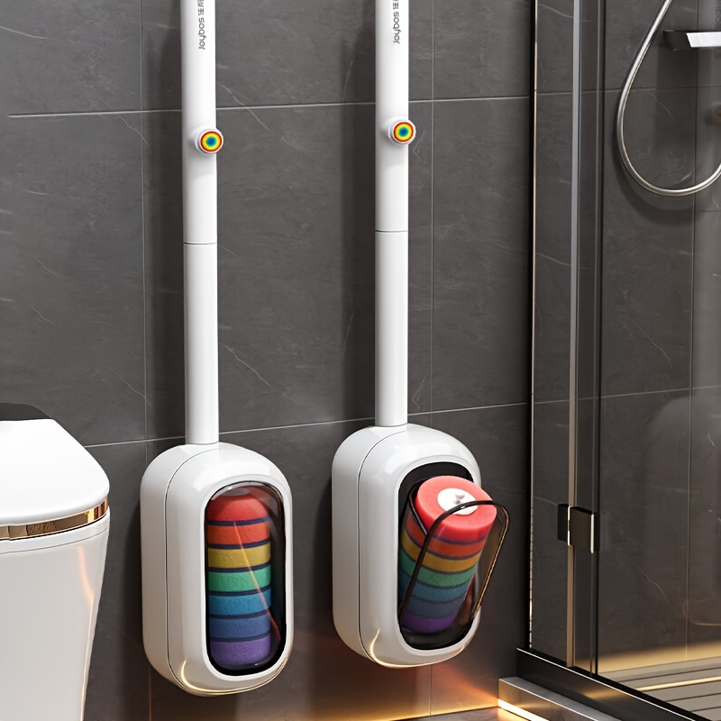 Universal Toilet Brush Holder Set Auto Close Lid Toilet
