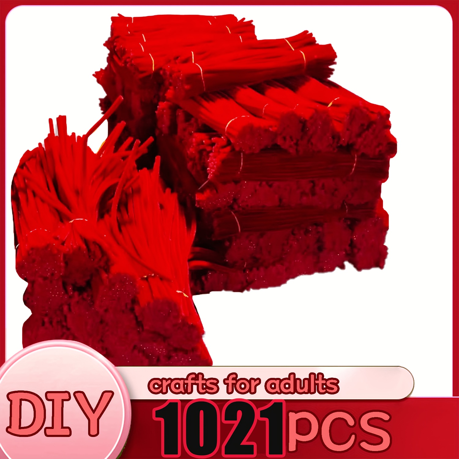 TEMU 1021 stuks Tinsel Sticks, meerdere kleuren beschikbaar, voldoende hoeveelheid, toepasbaar op diverse projecten, handgemaakt knutselen, feest- en