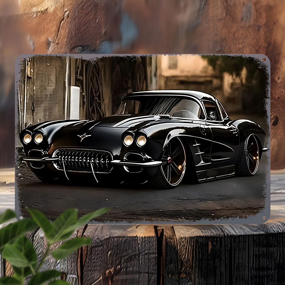 

2d 1pc Vintage Classic Car Aluminum Sign, 3d Metal Poster, Water-proof & Dust-proof, Retro Artwork For Bar, Pub, Cafe, Home Wall Decor, Aesthetic Room Decoration, Unique Christmas Gift Idea