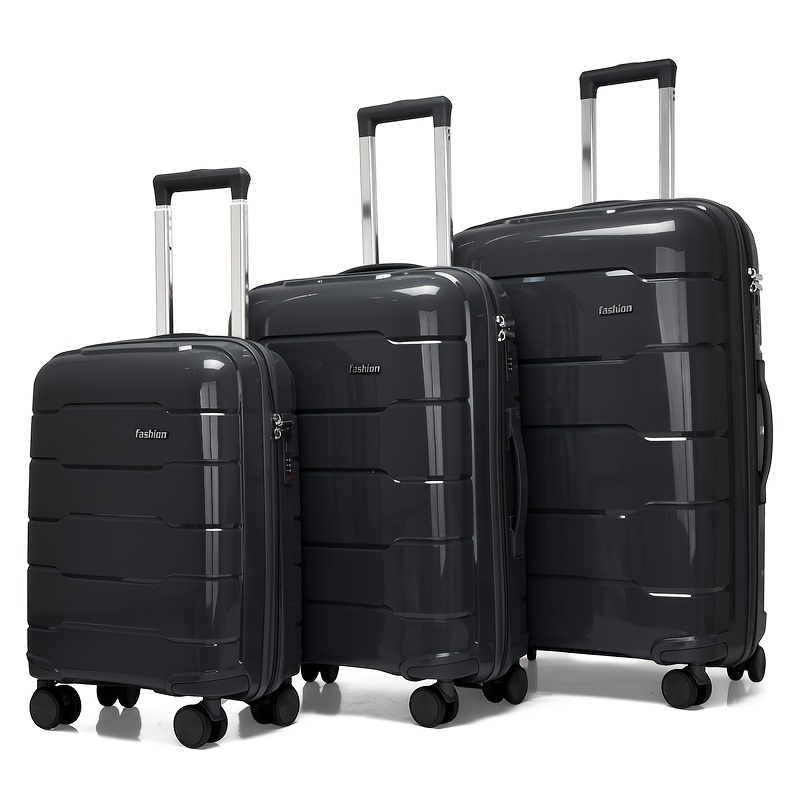 three travel suitcases pp material sizes featuring Temu Saudi Arabia