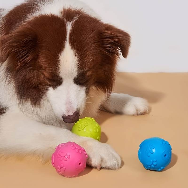 

Balle Jouet en Caoutchouc pour Chien avec Son - Design de Patte de Dessin pour Petites Races, Jouet à Mâcher et pour Dentaire, Golden Retriever, Teddy