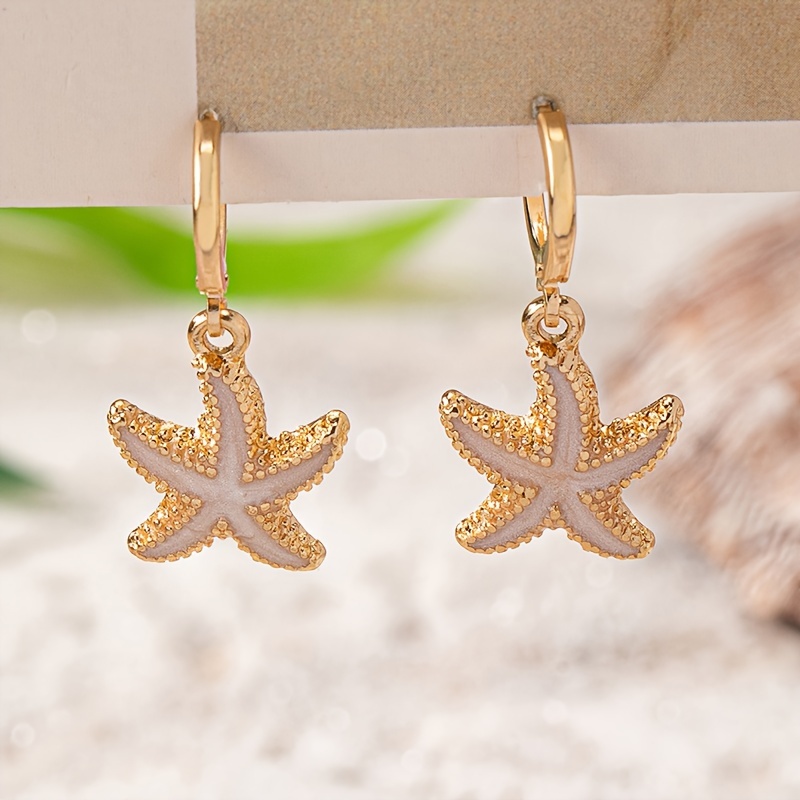 Starfish Dangle Earrings Ocean Vacation Style Holiday Jewelry