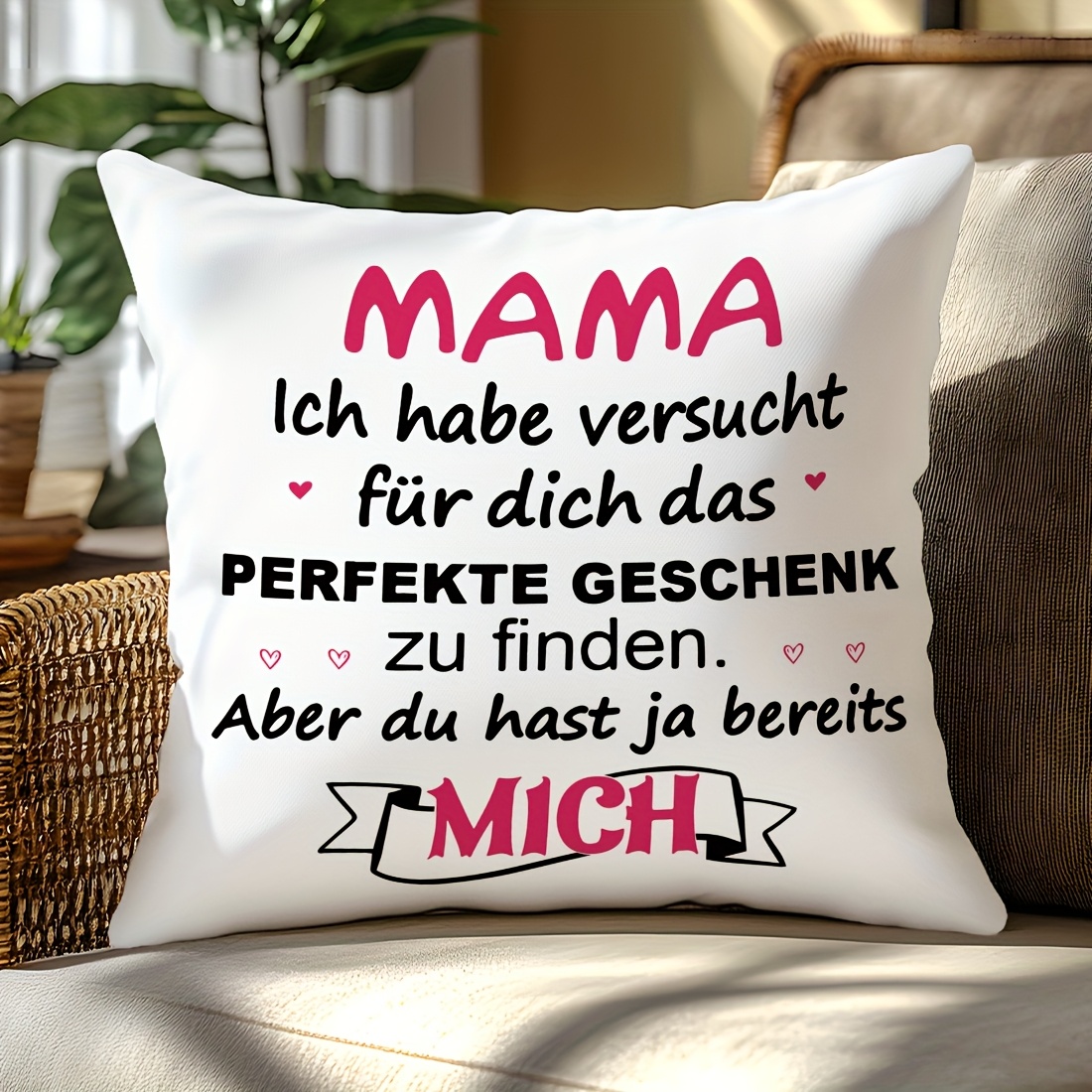 E-shop 1 Stück Deutscher Segens-Kissenbezug für Mutter, Einseitig Bedruckter Kissenbezug, 17,7x17,7 Zoll Modischer Kissenbezug, Wohnzimmer Sofa