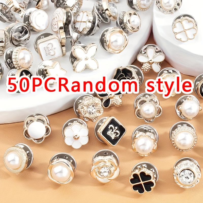 Image of 50pcs/100pcs Seamless Sewing Quick Buttons, Decorative Invisible Shirt Pins For Shirts, Multifunctional High-end Pin Style Shirts And Top Fasteners, Durable Plastic