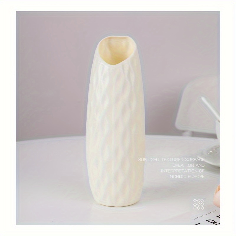 Creative New Anti-drop Vase, Slanted Mouth Plastic Vase, Easy Nordic Color Plastic Vase, Home Faux Flower Vase Decorative Vase