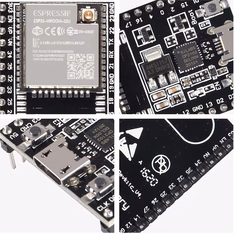 מיקרו usb esp32 esp32 לוח פיתוח בעוצמת חשמל נמוכה במיוחד -32u מודול לוגיקה משולב 38 cp2012 מיקרו usb wf+bt מעבד דו-ליבתי מודול spi i2c i2s הרחבה ליישומים שונים פרטי מוצר 1