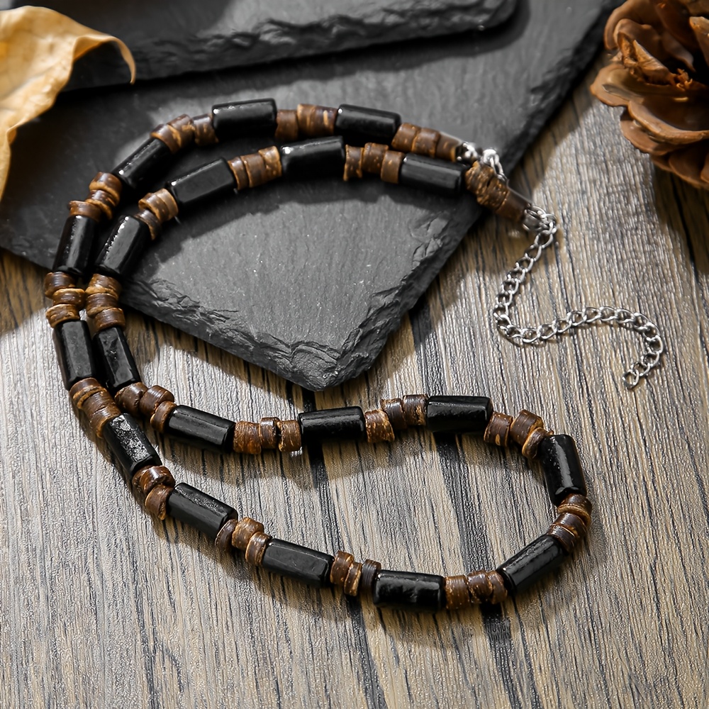 E-shop Ein-Tages-Herren-Kokosnuss-Schalen-Perlenkette - Bohemischer Retro-Stammesstil Choker