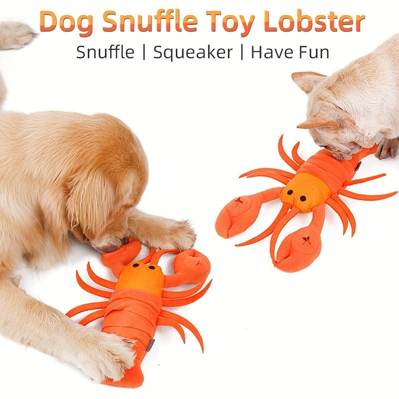 

Pet Dog Plush Toy Dog Lobster Hide Food Smell Sound Toy Pet Interactive Training Play Toy Dog Gift Animal Plush Toy Suitable For Small, Medium And Large Dogs 1 Orange