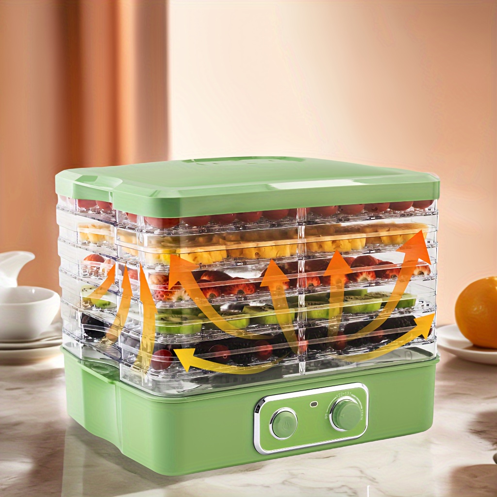 

1pc, Food Dehydrators For Jerky, 5 Bpa-free Stakable Tray Dehydrator Machine, Adjustable Temperature Controls For Fruit, Meat, Veggies, Dried Snacks, , Green, 240w | (5 Tier)