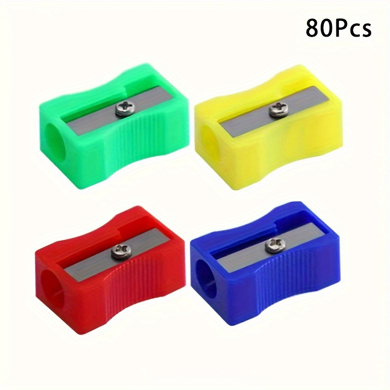 

80-pack Mini Handheld Pencil Sharpeners In Assorted Colors - Perfect For Party Favors, Gift Bags, Classroom Rewards & School Supplies (battery-free) Pencil Dispenser For Classroom Pencil Accessories