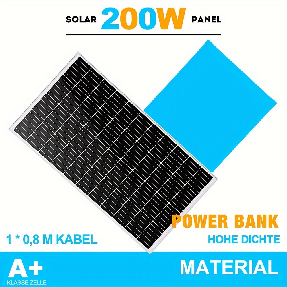 

200w Solar Panel Single Panel Module Is Suitable For Family, Camping, Boat, Shed Farm, Rv And Other Off-grid Pv Power Supply