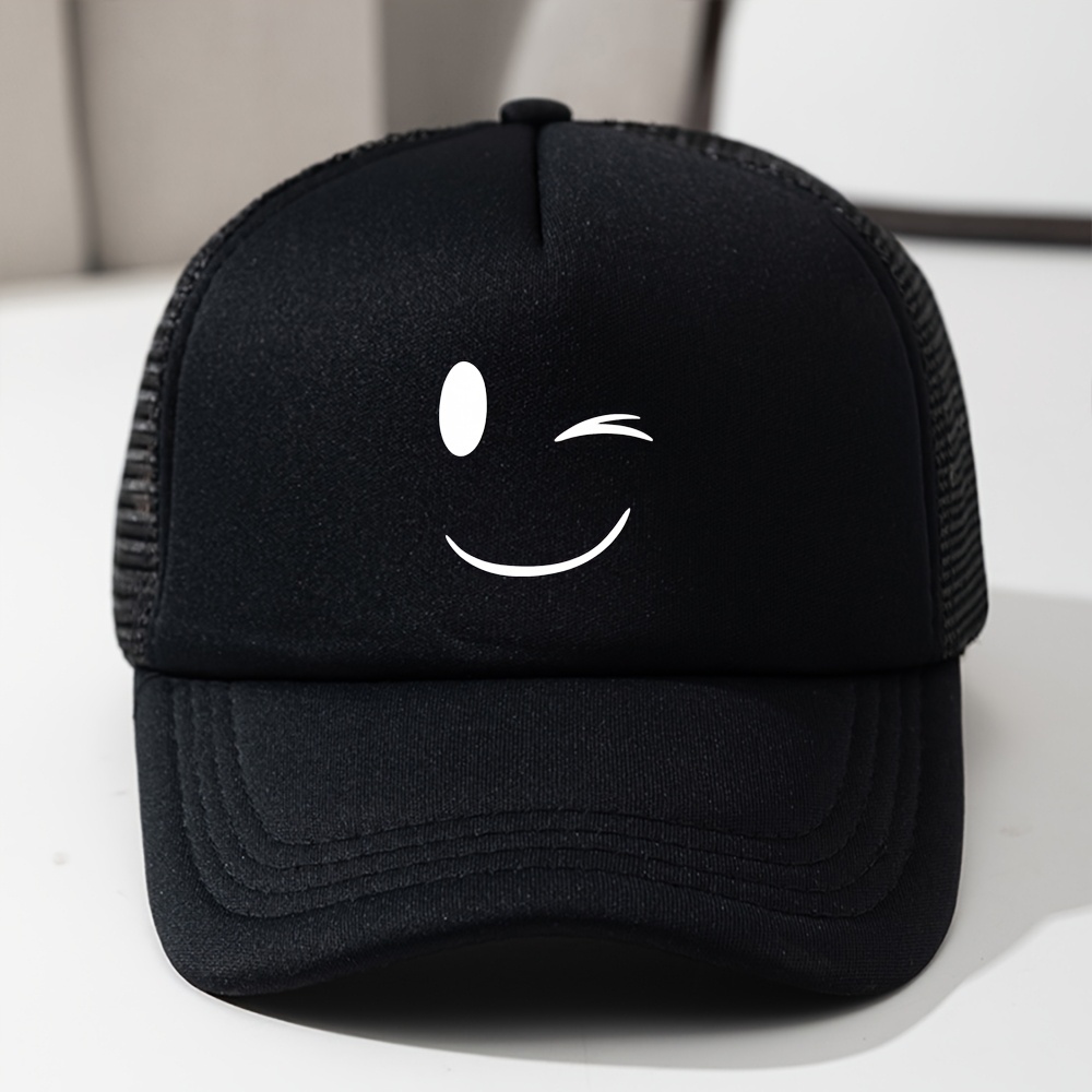 Makefge ' Breathable Mesh Baseball Cap With Face Graphic - Adjustable Snapback Trucker Hat For , , Machine Washable, Casual & Ramadan Sun Hat, Outdoor Wear
