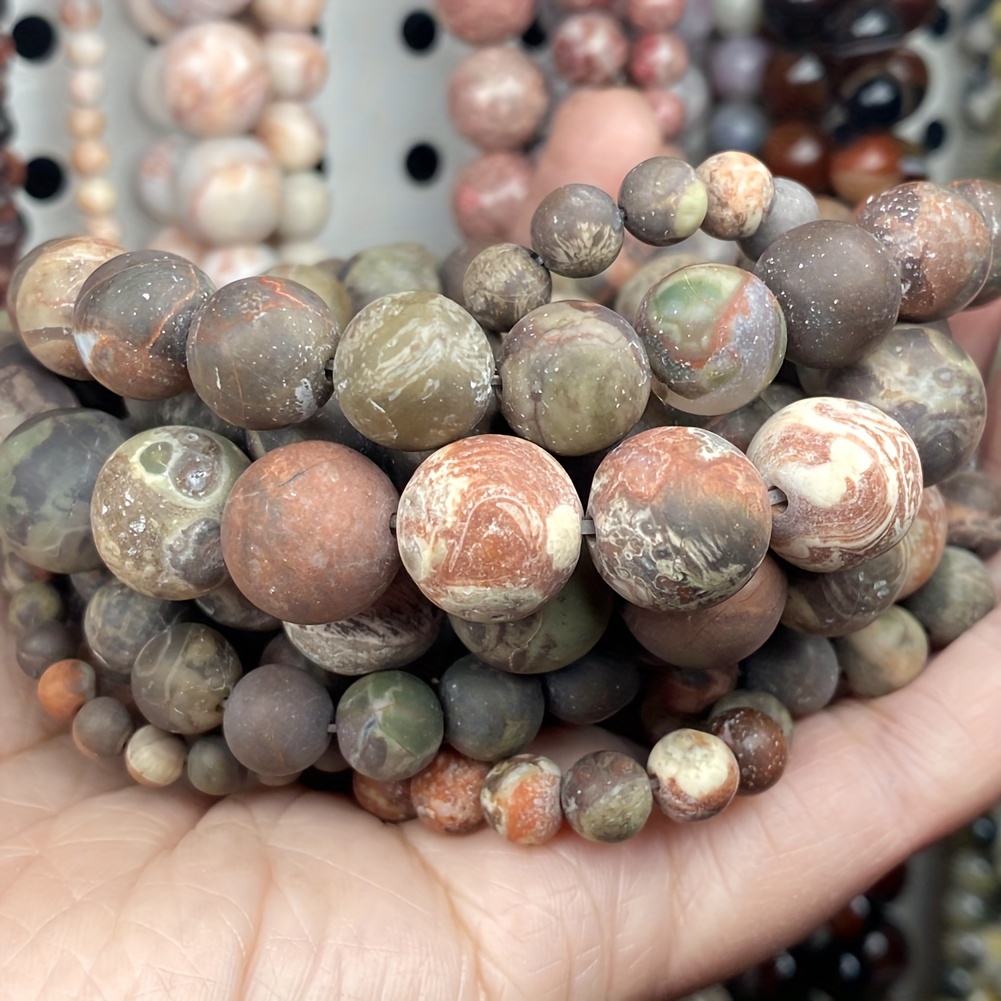 

Teowaki Natural Agate Beads - Polish , Round Loose Gemstones For Making, Necklace, Bracelet & Earring Crafting Accessories, 4/6/8/10/12mm, Beads For Jewelry Making