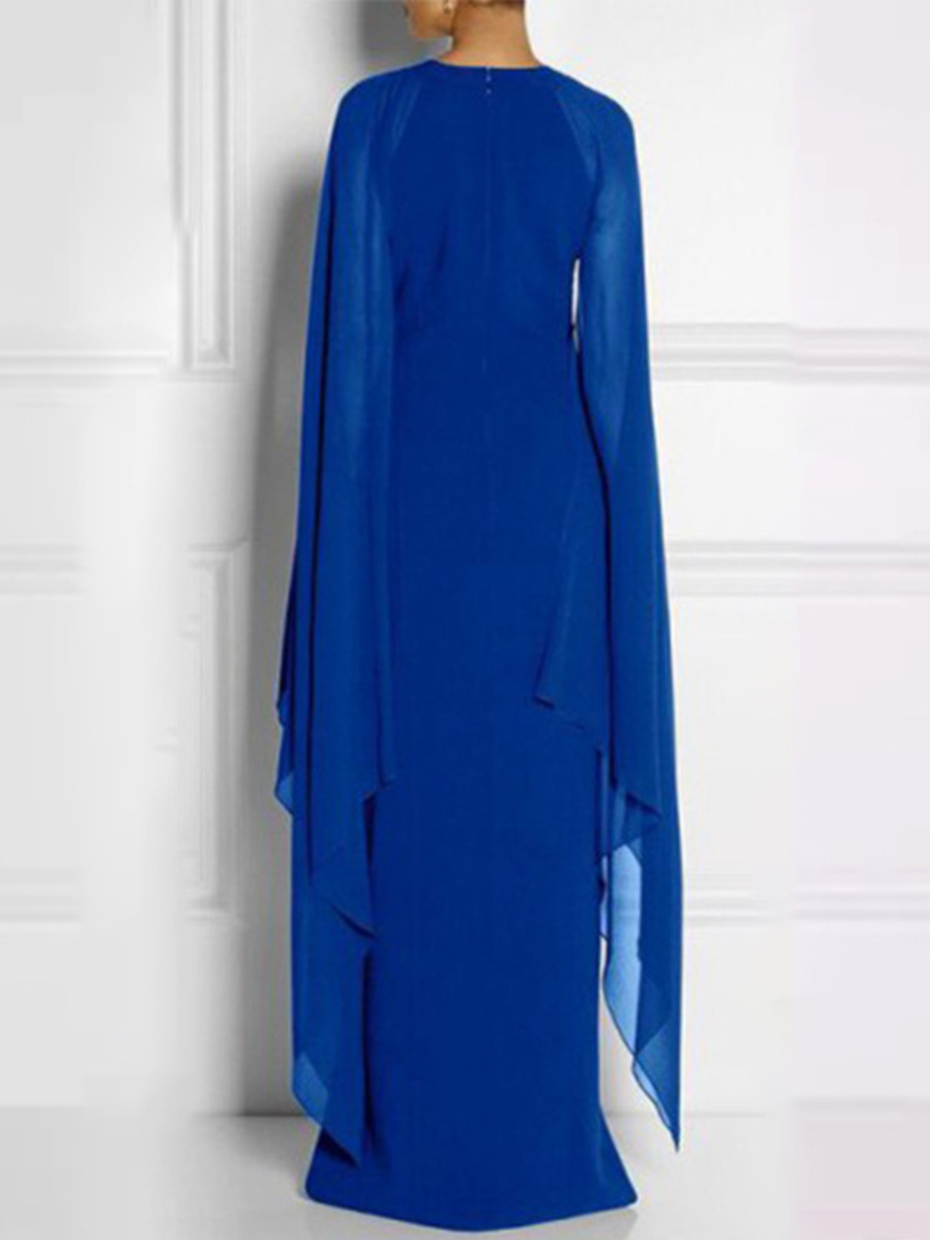 1pc elegant polyester peplum evening gown women solid color - Temu
