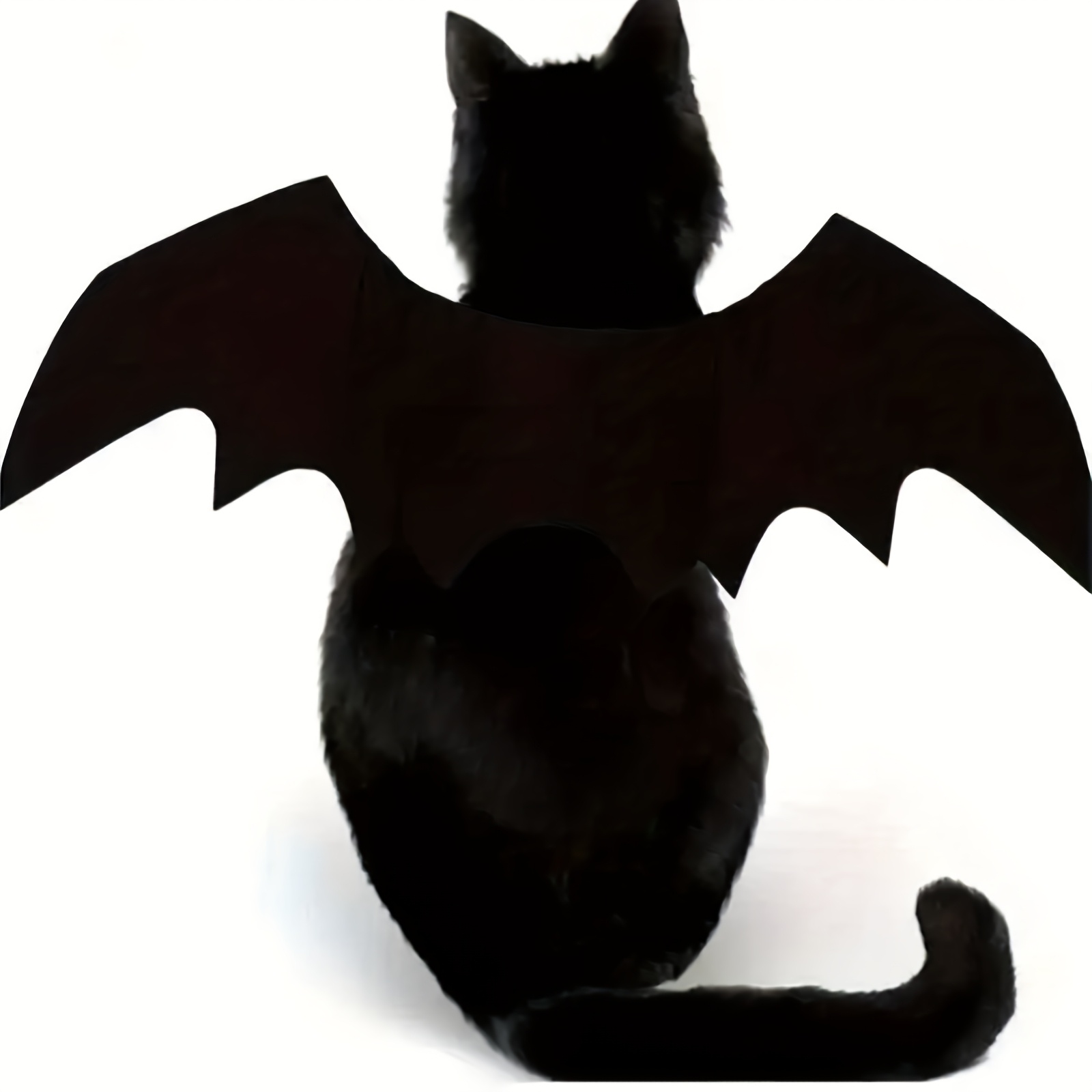 Adjustable Black Bat Wings Soft Polyester Halloween Pet Costume, Perfect for Cats and Small Dogs, Ideal for Role-Playing and Dress-Up Fun
