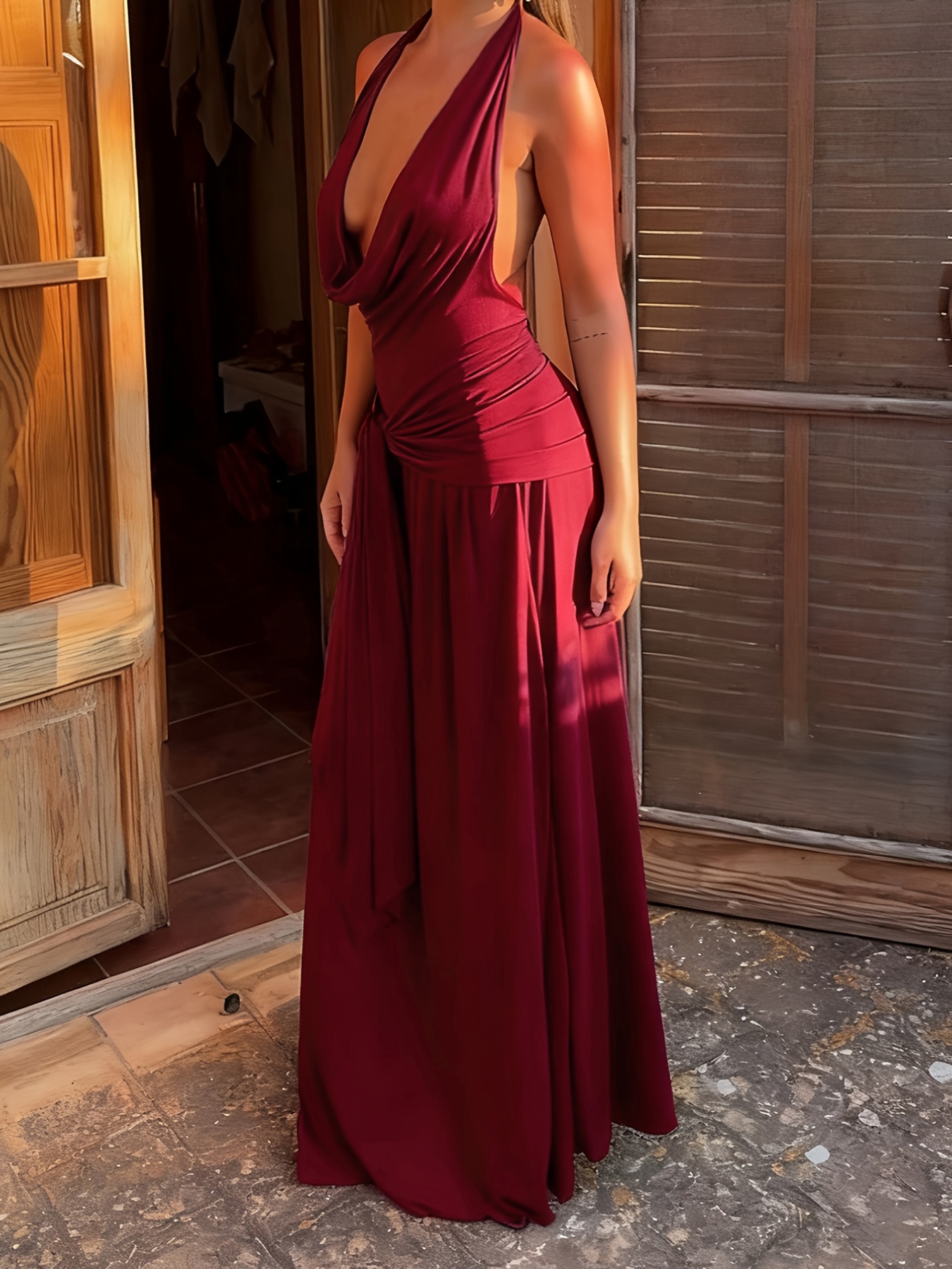 sachin and babi light blue dress Chic Beautiful Burgundy Backless Split Front Prom Dresses 2024 Trumpet  Mermaid Off The Shoulder Sleeveless Court Train Prom Formal Dresses main image 1