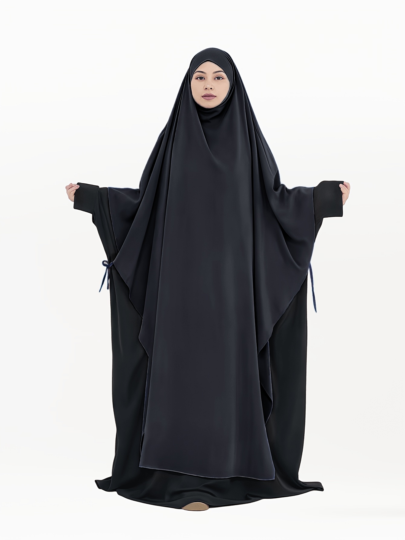 plus size 1pc elegant comfortable breathable and solid color fashionable holiday womens abaya headscarf suitable for daily   and versatile loose fit abayas muslim abaya damen prayer   robefoulard femmeabaya femmefoulardabaya dubai khimar hijab black 0