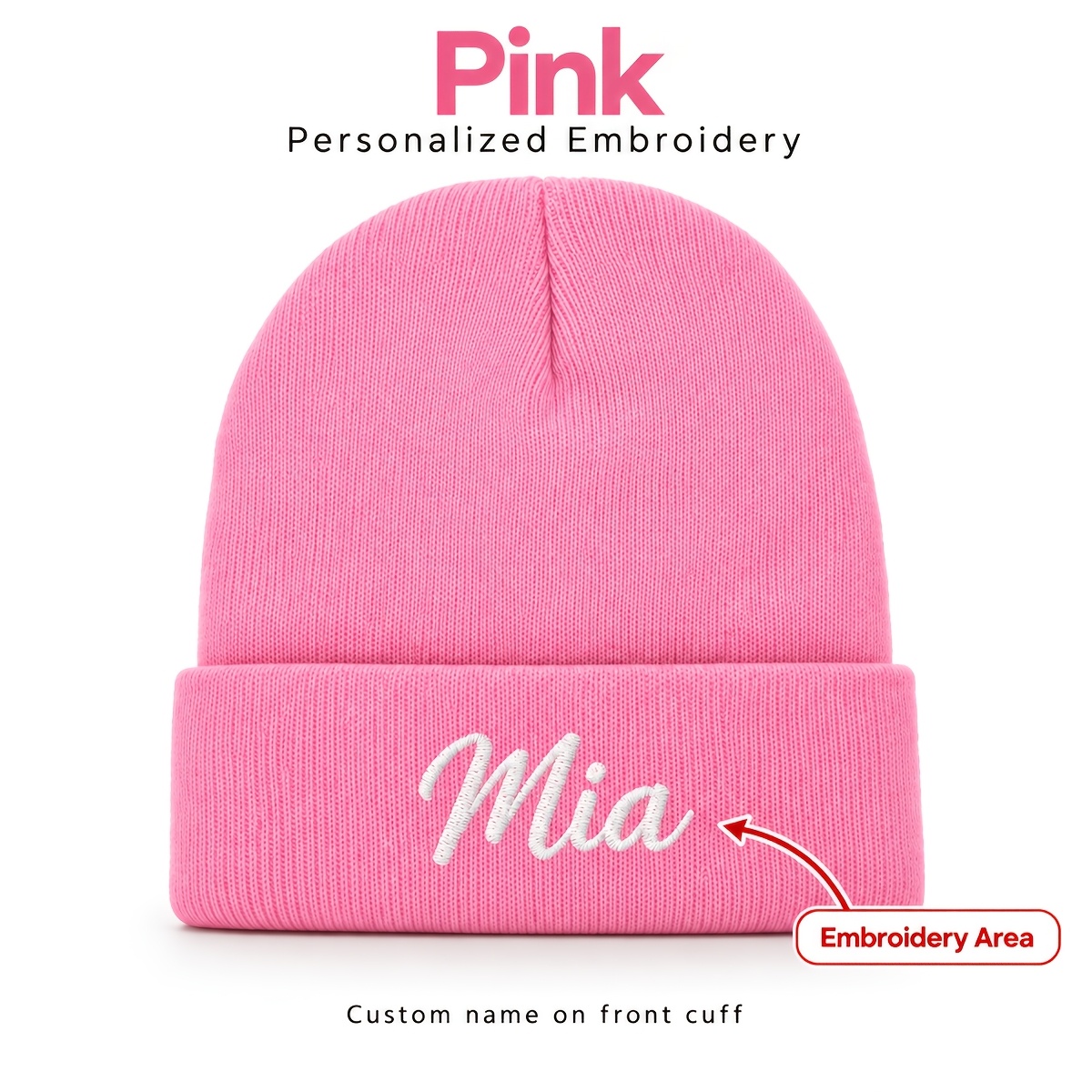 TEMU 1 pz Cappello personalizzato con del , cappello invernale unisex, regalo personalizzato per , , famiglia, cappello casual con polsino, Natale