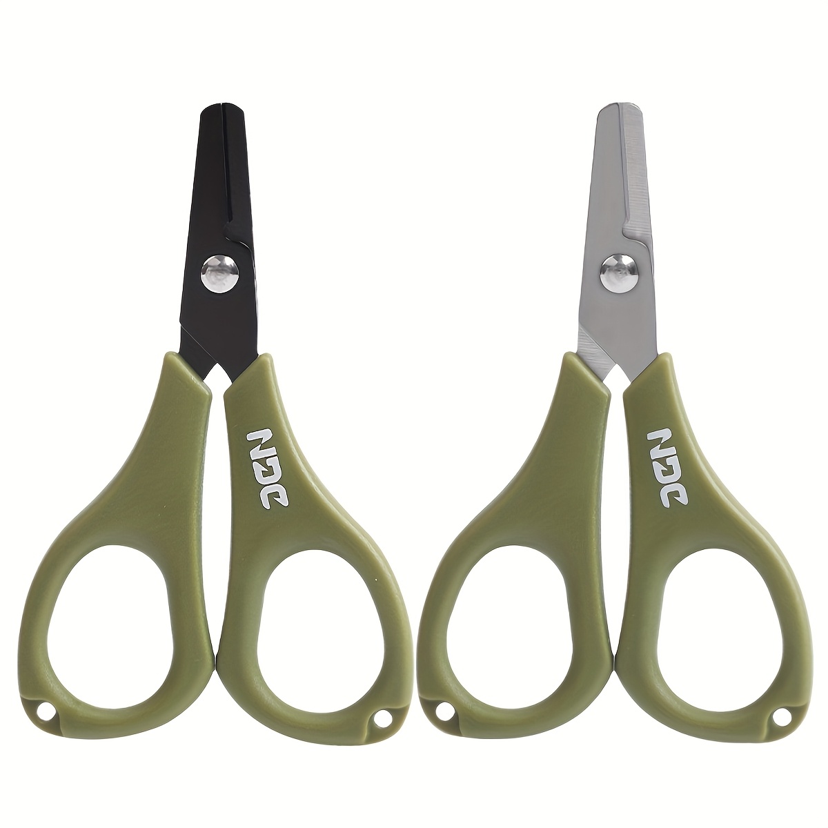 TEMU 2pcs Outdoor Fishing Scissors With Pe Line, Abs Grip For And Durability, Mini Lightweight Fishing Shears, Stainless Steel Heavy-duty Line