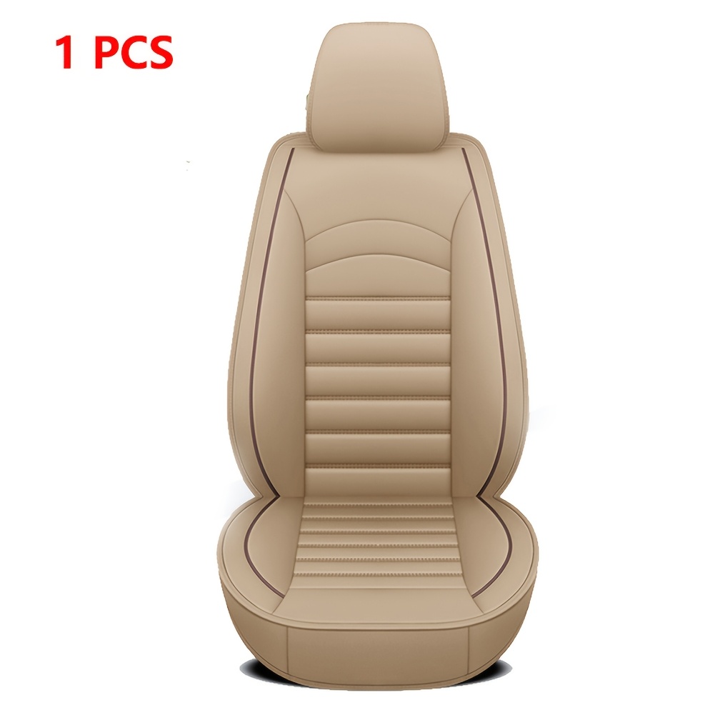 TEMU Luxury Leather Car Seat Covers - Universal Fit For Sedans, Suvs, And Trucks - , Comfortable, And Stylish Auto Accessories - 1pc, , Sponge Filled, Pu Material
