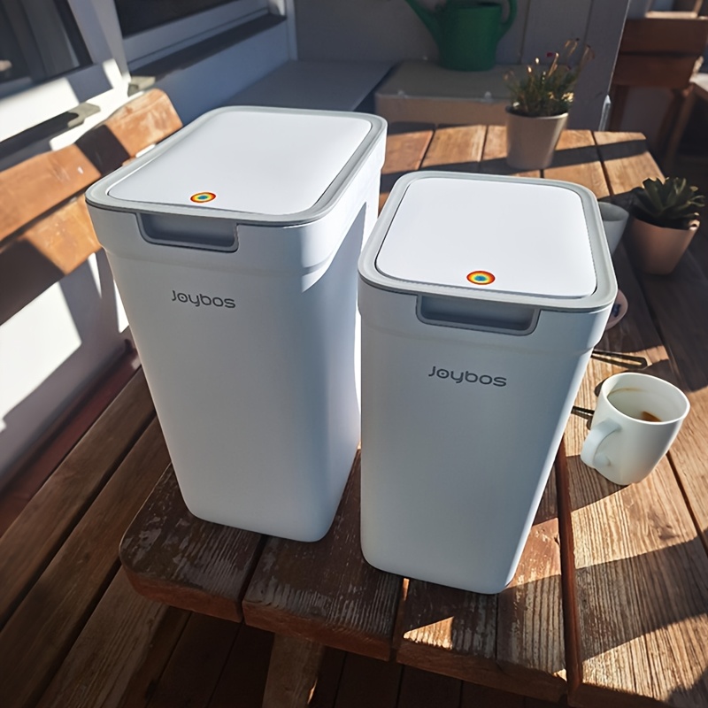 1pc/2pcs Push Lid Rubbish Bin Set - Large & Small | Modern Press-to-open Trash Can For Kitchen, Bathroom & Bedroom | Compact, Sealed, , Sorting Trash Cans, Mother's Day Gift