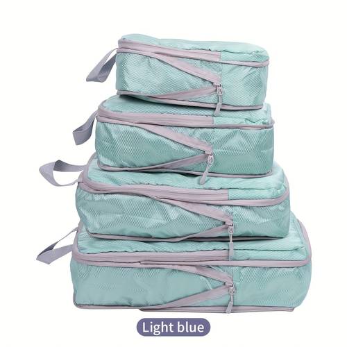 christmas gifts holiday presents travel compression packing cubes 4 piece set multi size lingerie clothes organizer foldable lightweight space saving travel essentials packing cubes for suitcases packing cubes for travel airplane travel must