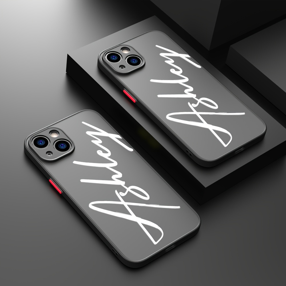 TEMU Phone Case: Personalized Customized Brush Calligraphy Name Phone Case Compatible With Iphone 17 16 15 14 13 12 11 Pro Fashionable Luxury