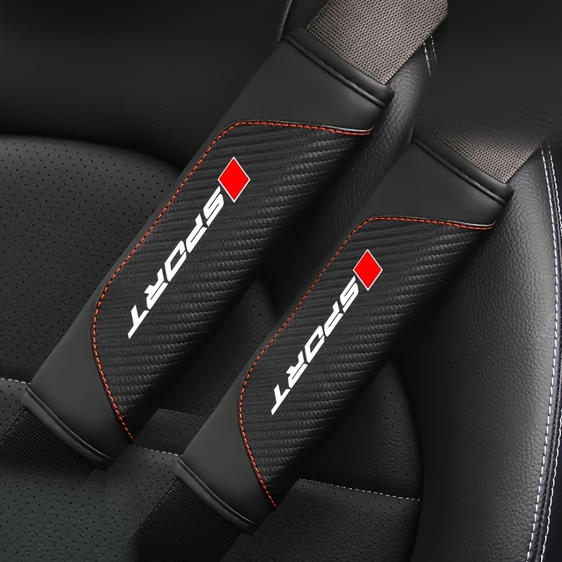 TEMU Set cuscinetti per cintura di auto in , cuscinetti per cintura di con texture in fibra di carbonio, coperture universali per cinture di auto,