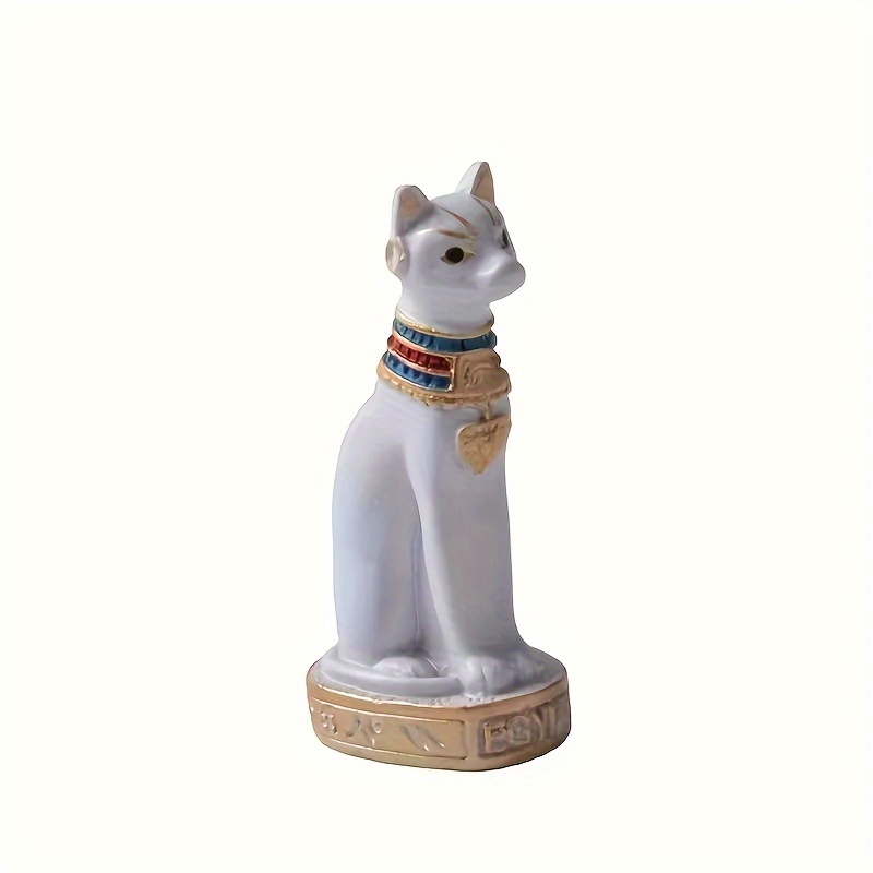 Image of A Decorative Cat Statue, Featuring An Egyptian Design, A Vintage Cat Goddess Figure, Perfect For Home And Garden Mini Animal Decor