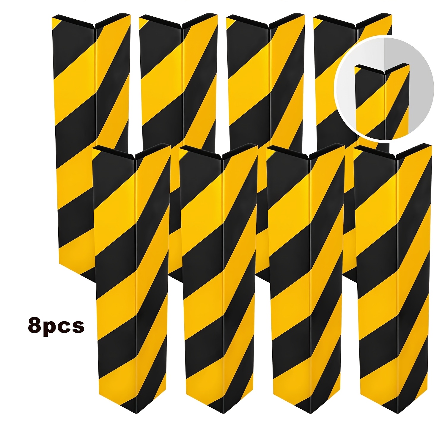 6/8pcs Foam Wall Corner Guard Garages - Reflective Wall Bumper Guards, Garage Bumpers Car Wall Corner Edge And Corner Guards (yellow+black)