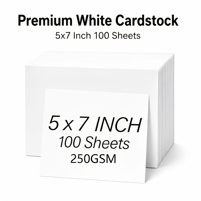 TEMU 250gsm White/pink/cream/red & Green Cardstock, 5x7 Inches (12.7x17.8 Cm), 100 Sheets/50 Sheets, Heavyweight Craft Paper, For Crafts,
