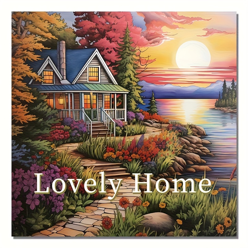 Image of Adult Coloring Book - Cute Home Theme - Upgraded Thickened Paper 20 Pages - 20 - Birthday, Holiday, Halloween, Thanksgiving, Christmas, New Year' Gift