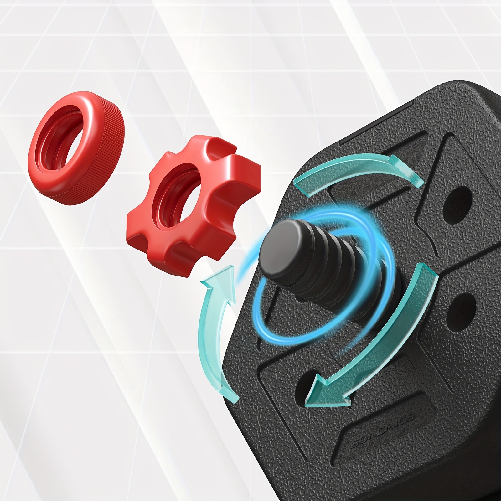 Halterset met verbindingsstang, zeshoekige halterset, 20 kg,