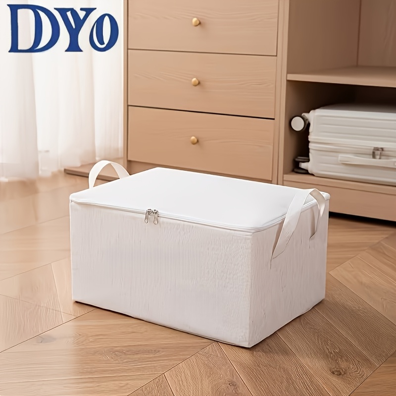 TEMU Dyo Extra Large Capacity White Under-bed Storage Box | Space-, Foldable Design, Suitable For Beds, Wardrobes, And Cars, Stackable, Washable,