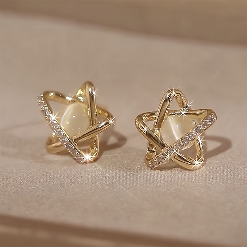 

Stone Earrings For Women With A High-end And Unique Temperament, Star Earrings And Earrings, Christmas Gifts